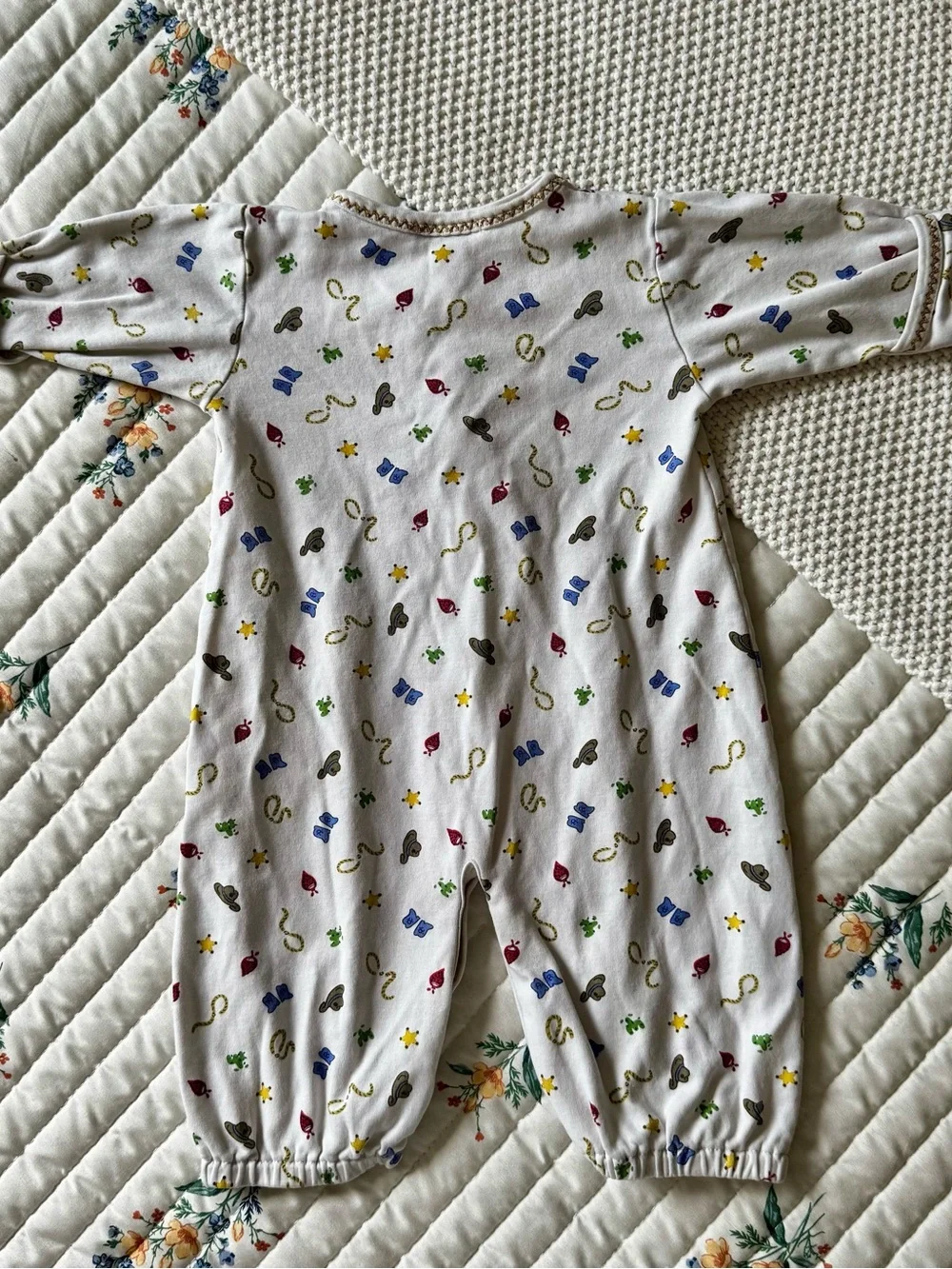 Kissy Kissy Baby Boy Pima Cotton Western Cowboy Footie Pajamas, White – One Size
